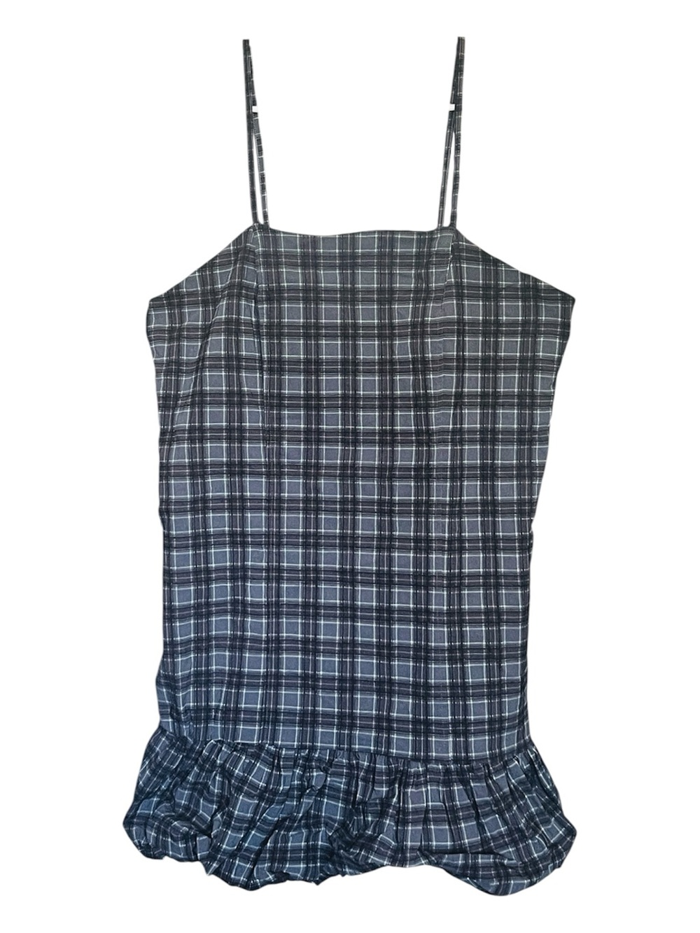 Madden NYC Plaid Preppy Grunge Bubble Hem Mini Dress Party Festival  SZ XXL Gray - Picture 2 of 8